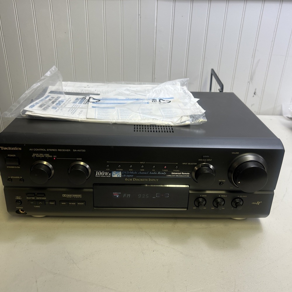 TECHNICS MODEL SA-AX720 STEREO SURROUND RECEIVER 100 WATT 6 CHANNEL